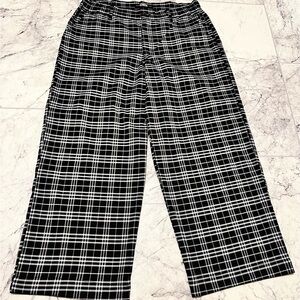 Rewash Black and White Plaid Wide Leg Pants